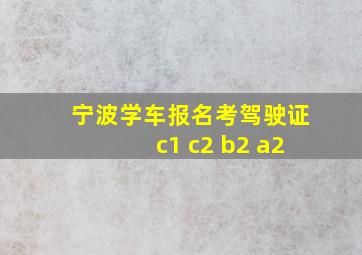 宁波学车报名考驾驶证c1 c2 b2 a2